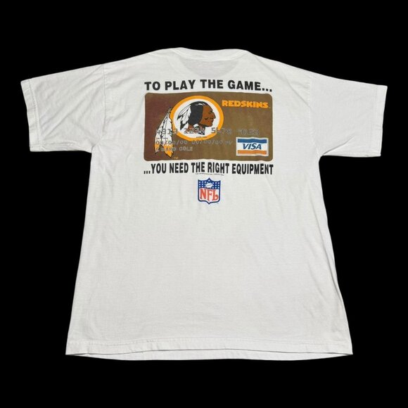 Vintage Global Basics Visa Credit Card NFL Washington Redskins Shirt‎ Adult XL